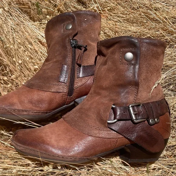 MIZ MOOZ Brown Leather/Suede Ankle Boots SZ 8.5 - Picture 4 of 8